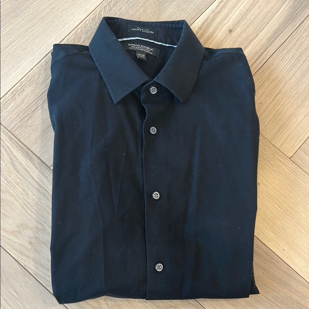 Banana Republic Black Dress Shirt Classic Formal Style